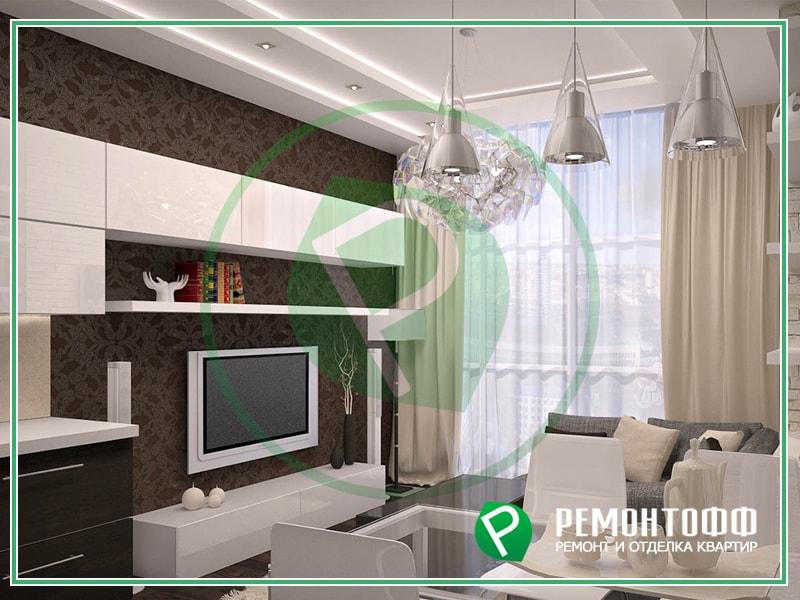 Дизайн небольшой квартиры студии 38 м2 фото в Томске, 3Д визуализация дизайн проекта интерьера квартиры фото, услуги дизайнера интерьера